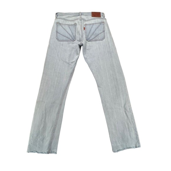 Levis Jeans Womens 26 Light Wash Straight Leg Raw Hem Orange Tab Denim Mid Rise - Picture 2 of 10